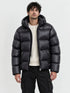 Shiny Quilted Hooded Puffer Jacket - μπροστά
