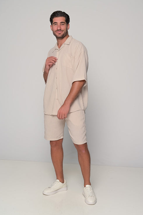 Set Oversized Linen Mallorca-Beige