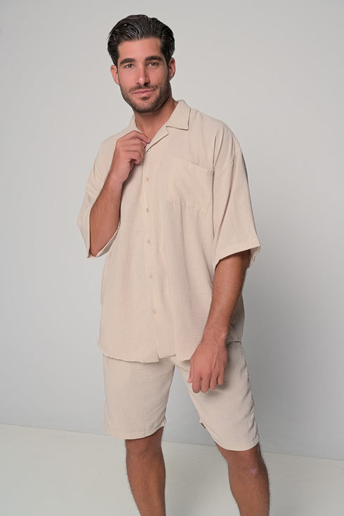 Set Oversized Linen Mallorca-Beige
