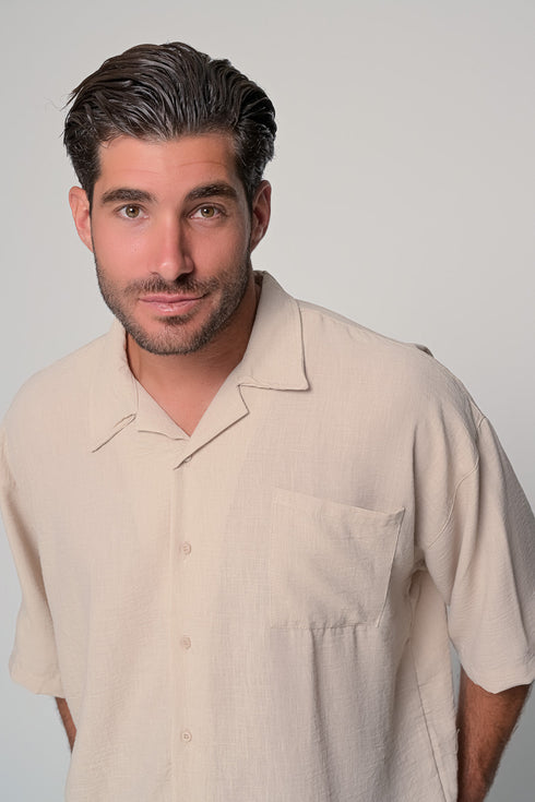 Set Oversized Linen Mallorca-Beige