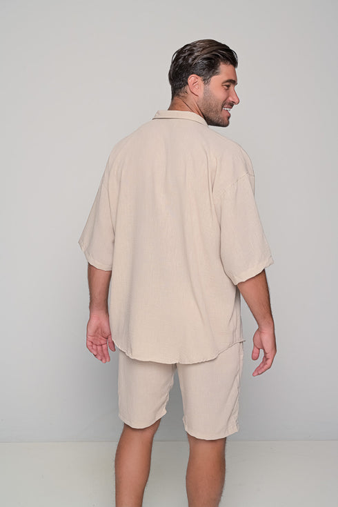 Set Oversized Linen Mallorca-Beige