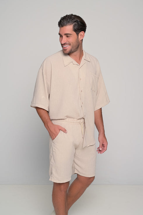 Set Oversized Linen Mallorca-Beige