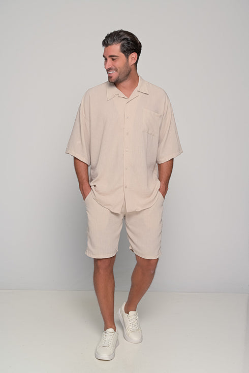 Set Oversized Linen Mallorca-Beige
