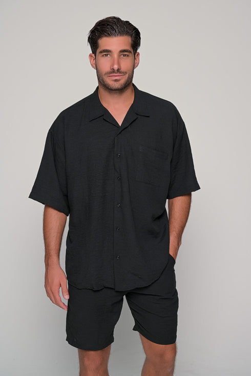 Set Oversized Linen Mallorca-Black