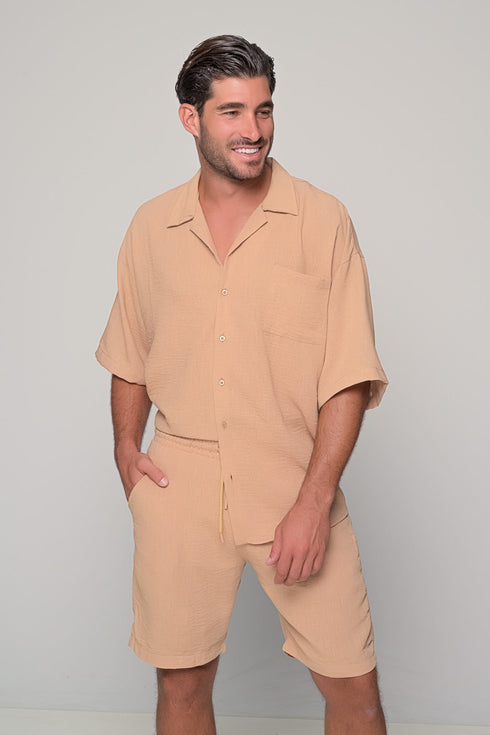 Set Oversized Linen Mallorca-Brown