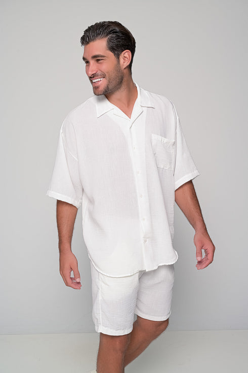 Set Oversized Linen Mallorca - White