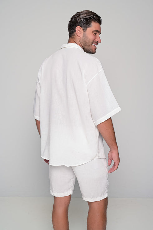 Set Oversized Linen Mallorca - White