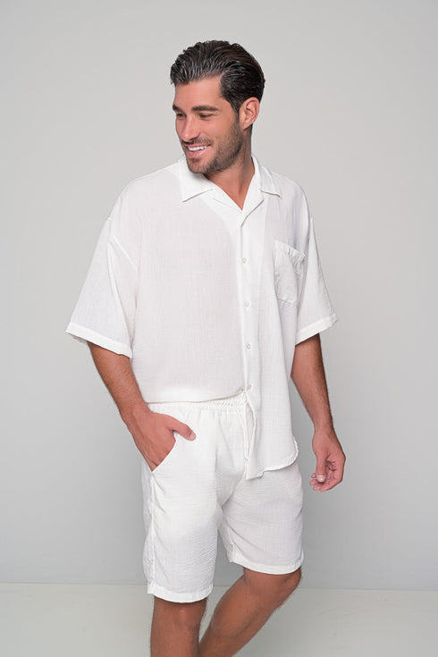 Set Oversized Linen Mallorca - White