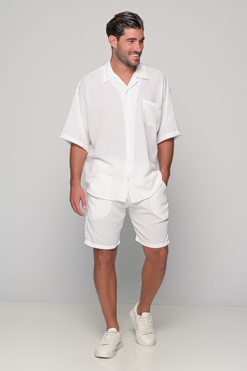 Set Oversized Linen Mallorca - White